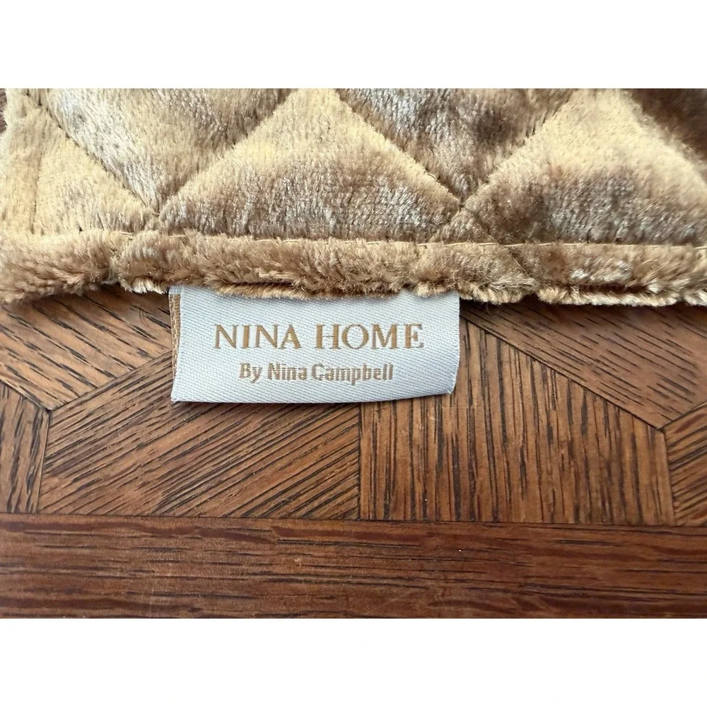 Nina Campbell Home Gold Quilted Velvet Euro Sham 26x26‎